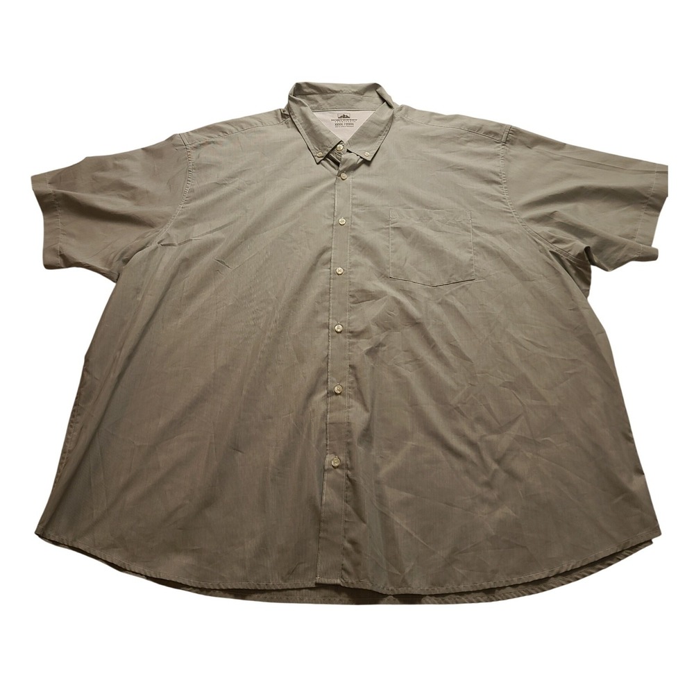 Northwest Territory Men's 4XL Short Sleeve Button Down Shirt Green Micro‎ Stripe